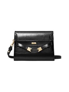 Tory Burch - Lee Radziwill Croc Embossed -laukku - BLACK | Stockmann