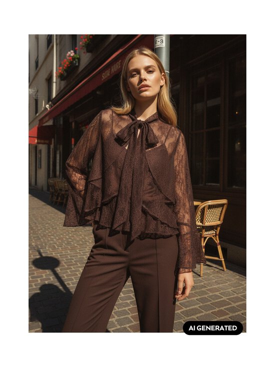 Ida Sjöstedt - Allyson mežģīņu blūze - DARK BROWN (LINED) | Stockmann - photo 3