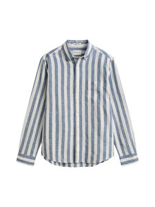 GANT - Regular Cotton Linen svītrains krekls - 442 VINTAGE BLUE | Stockmann