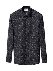 Eton - Long Sleeve Slim Fit Floral Twill -kauluspaita - 38 DARK BROWN | Stockmann