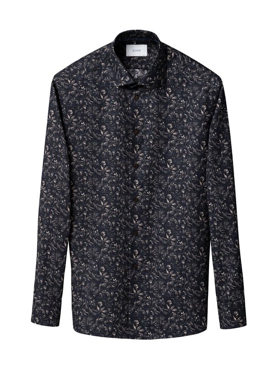 Eton - Long Sleeve Slim Fit Floral Twill -kauluspaita - 38 DARK BROWN | Stockmann - photo 1