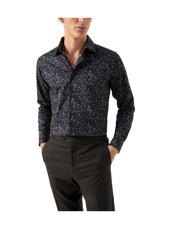 Eton - Long Sleeve Slim Fit Floral Twill -kauluspaita - 38 DARK BROWN | Stockmann - photo 4