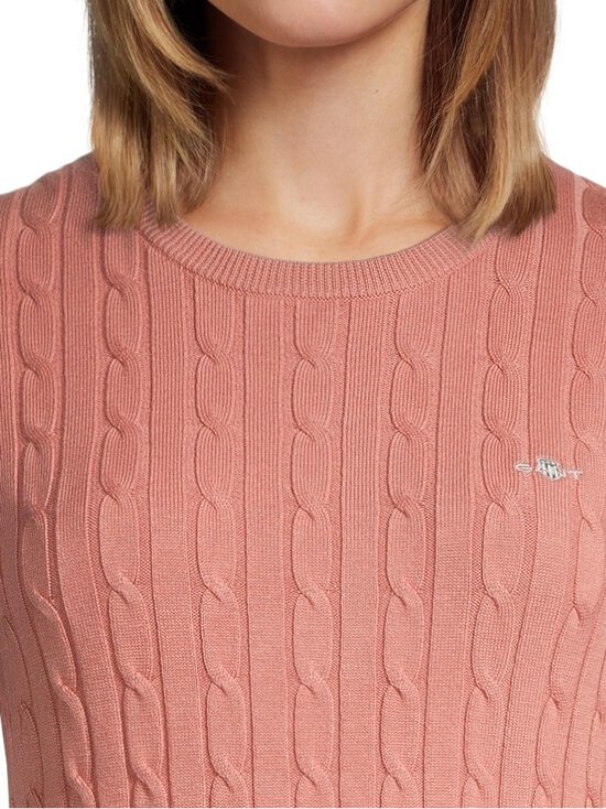 GANT - Stretch Cotton C-neck -palmikkoneule - 654 FADED BRICK | Stockmann - photo 4