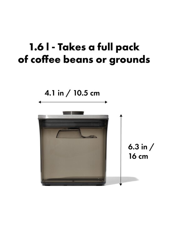 OXO - Brew SteeL Coffee POP - kahvin säilytysastia + kahvimitta 1,6 l - CLEAR, WHITE | Stockmann - photo 4