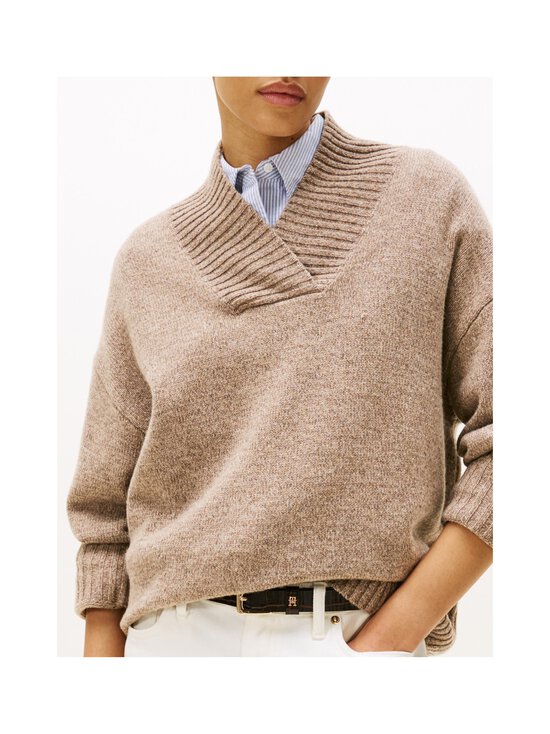 Tommy Hilfiger - Villane kampsun Marl Shawl - 0HK LEGACY BROWN MARL SWEATERS | Stockmann - photo 5