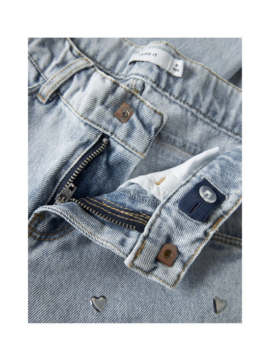Name It - NkfRose Heart Studs -leveälahkeiset farkut - LIGHT BLUE DENIM | Stockmann - photo 5