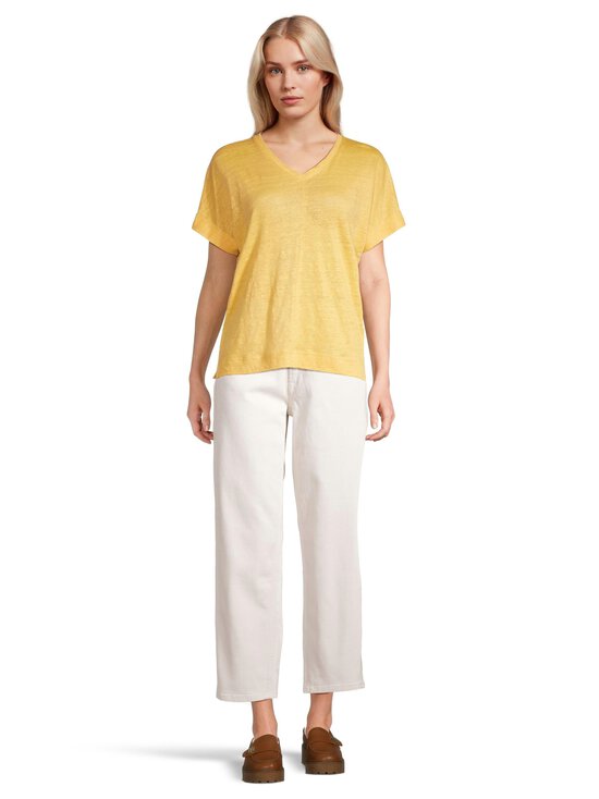 NOOM - Anette V-neck lina T-krekls - YELLOW - photo 2 NOOM - Anette V-neck lina T-krekls - YELLOW | Stockmann - photo 2