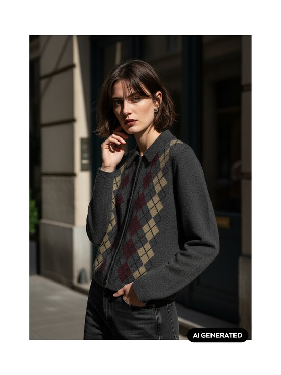 Sofie Schnoor - Kardigan Paminasw Argyle - 8008 DARK GREY | Stockmann - photo 4