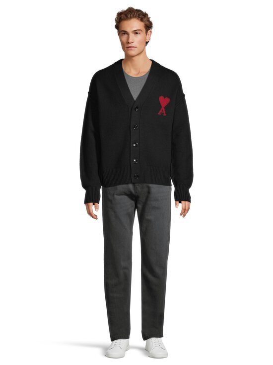 Ami - Contrasted Ami De Coeur -neuletakki - 009 : NOIR/ROUGE | Stockmann - photo 2