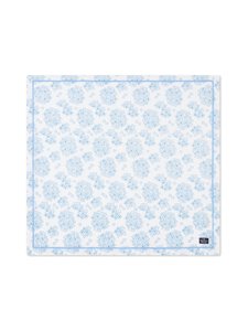Lexington - Floral Printed Organic Cotton -lautasliina 50 x 50 cm - BLUE/WHITE | Stockmann