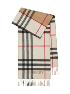 Burberry - Giant Check -kashmirhuivi 168 x 30 cm - A7026 ARC BEIGE/ NAT WHITE | Stockmann