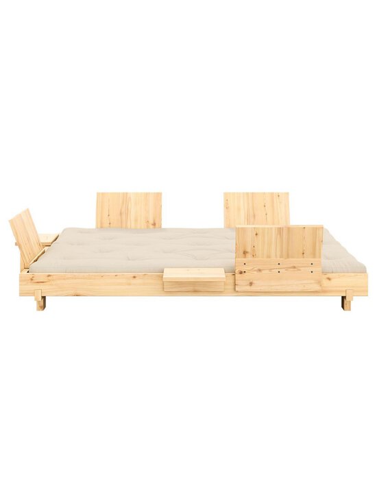 Karup - Social-vuodesohva 4 selkänojaa + 2 sivupöytää beige/mänty 140 x 200 cm - BEIGE | Stockmann - photo 2