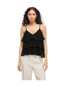 Vila - ViHarley Ruffle -toppi - BLACK Vila - ViHarley Ruffle -toppi - BLACK | Stockmann