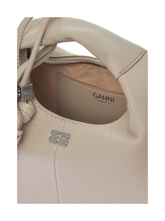 Ganni - Hobo Mini Grained -laukku - 686 WHITE PEPPER | Stockmann - photo 3