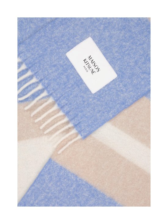 Maison Kitsuné - Alpaca Striped šalle - 0360 FEATHER BEIGE/LAPIS BLUE | Stockmann - photo 2