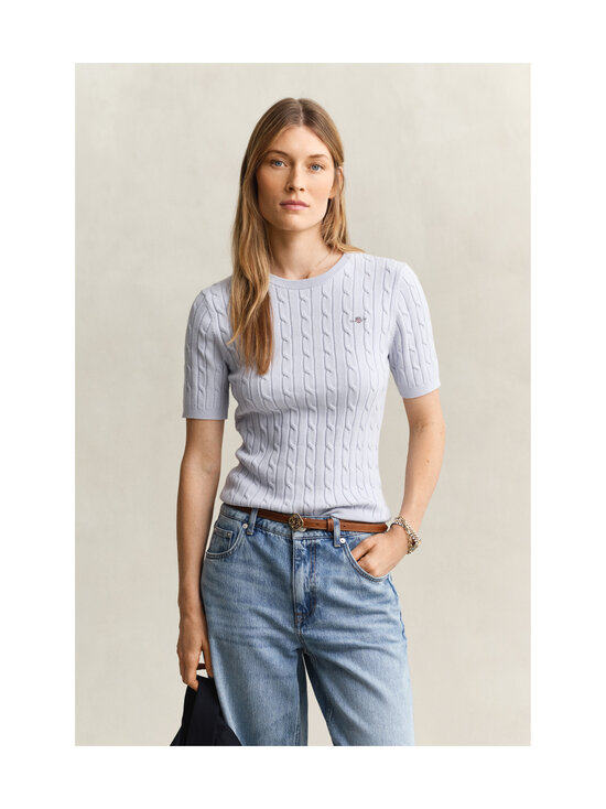 GANT - Stretch Cotton -palmikkoneulepusero - 455 LIGHT BLUE | Stockmann - photo 2
