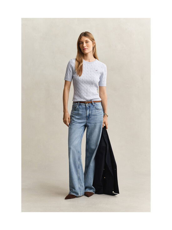 GANT - Stretch Cotton -palmikkoneulepusero - 455 LIGHT BLUE | Stockmann - photo 5