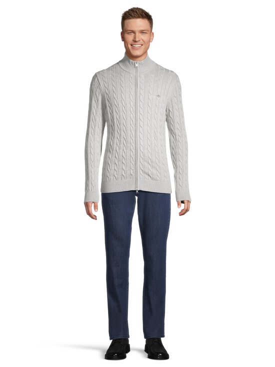 GANT - Cotton Zipped pīnīšu adījuma adīta jaka - 93 GREY MELANGE | Stockmann - photo 2