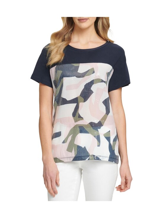 S/S Mixed Media Sequin Top -paita