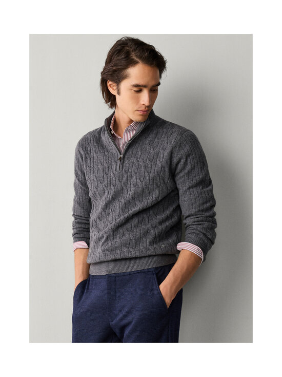 Hackett London - Lambswool Half Zip -palmikkoneule - 960 GREY | Stockmann - photo 3