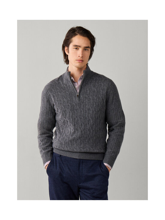 Hackett London - Lambswool Half Zip -palmikkoneule - 960 GREY | Stockmann - photo 4