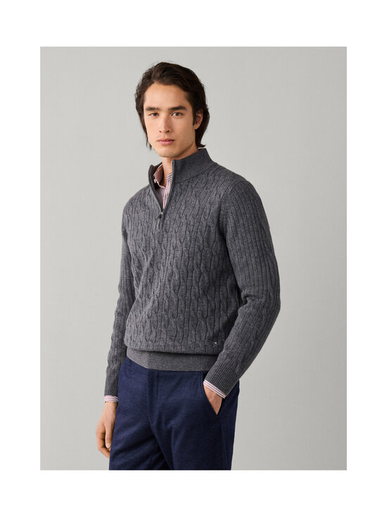Hackett London - Lambswool Half Zip -palmikkoneule - 960 GREY | Stockmann - photo 5