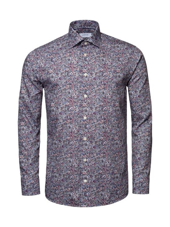 Shirt Slim Scandinavian Paisley Print -kauluspaita