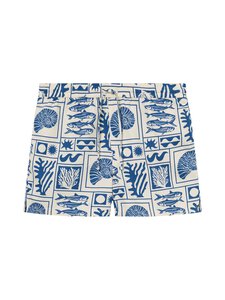 Dedicated - Essingen Loose fit -shortsit - OCEAN SQUARES OAT WHITE | Stockmann