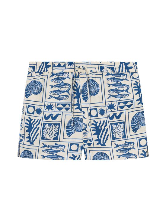 Dedicated - Essingen Loose fit -shortsit - OCEAN SQUARES OAT WHITE | Stockmann - photo 1