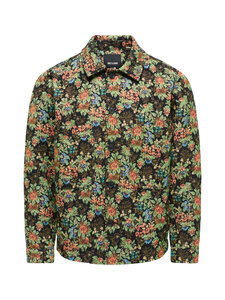 Only & Sons - OnsCassel Flower Jacquard -kevyt takki - DARK BLUE DENIM DETAIL:JACQUARD FLOWERS | Stockmann