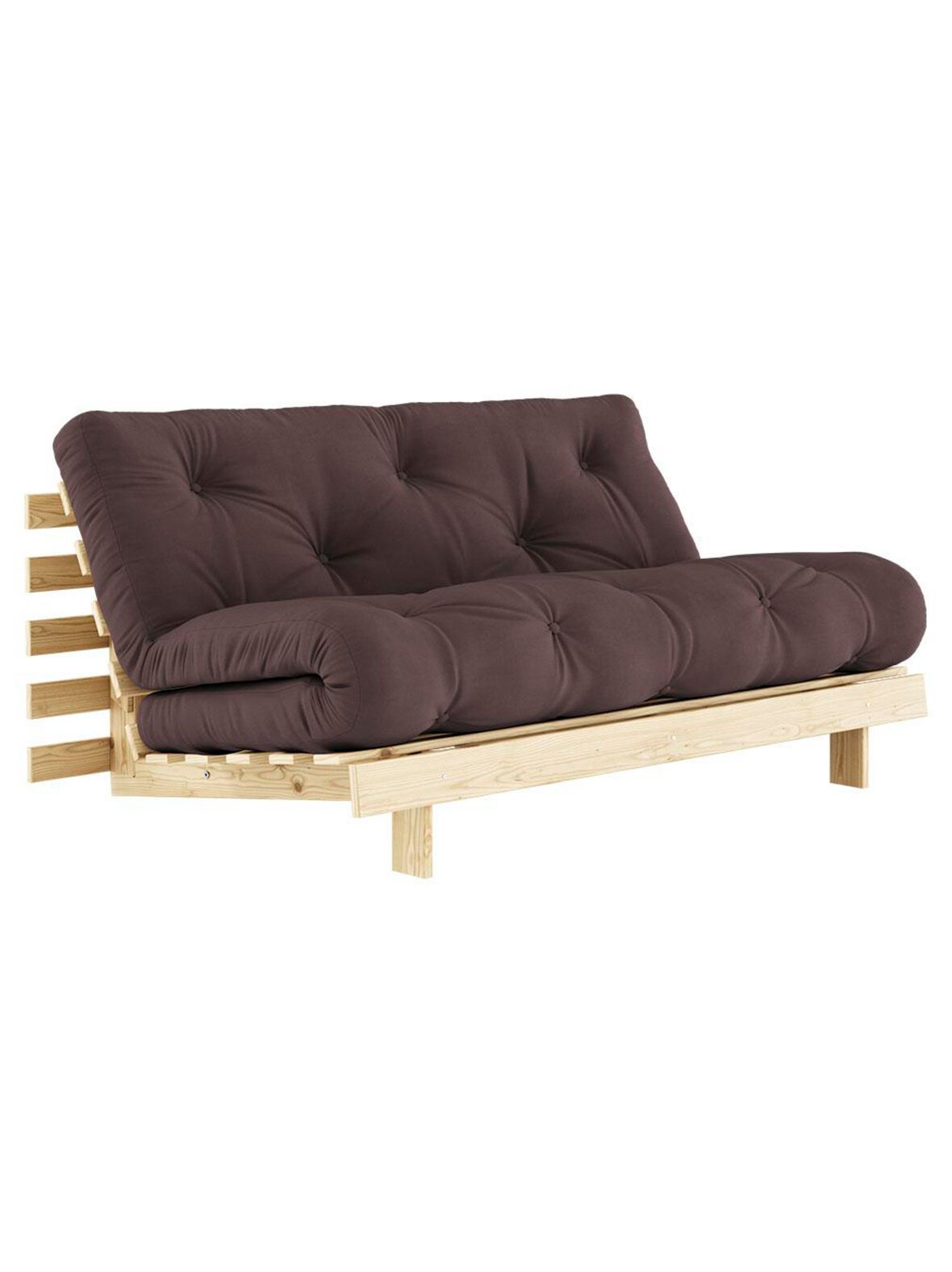 Roots-futonsohva brown/mänty L 160 cm