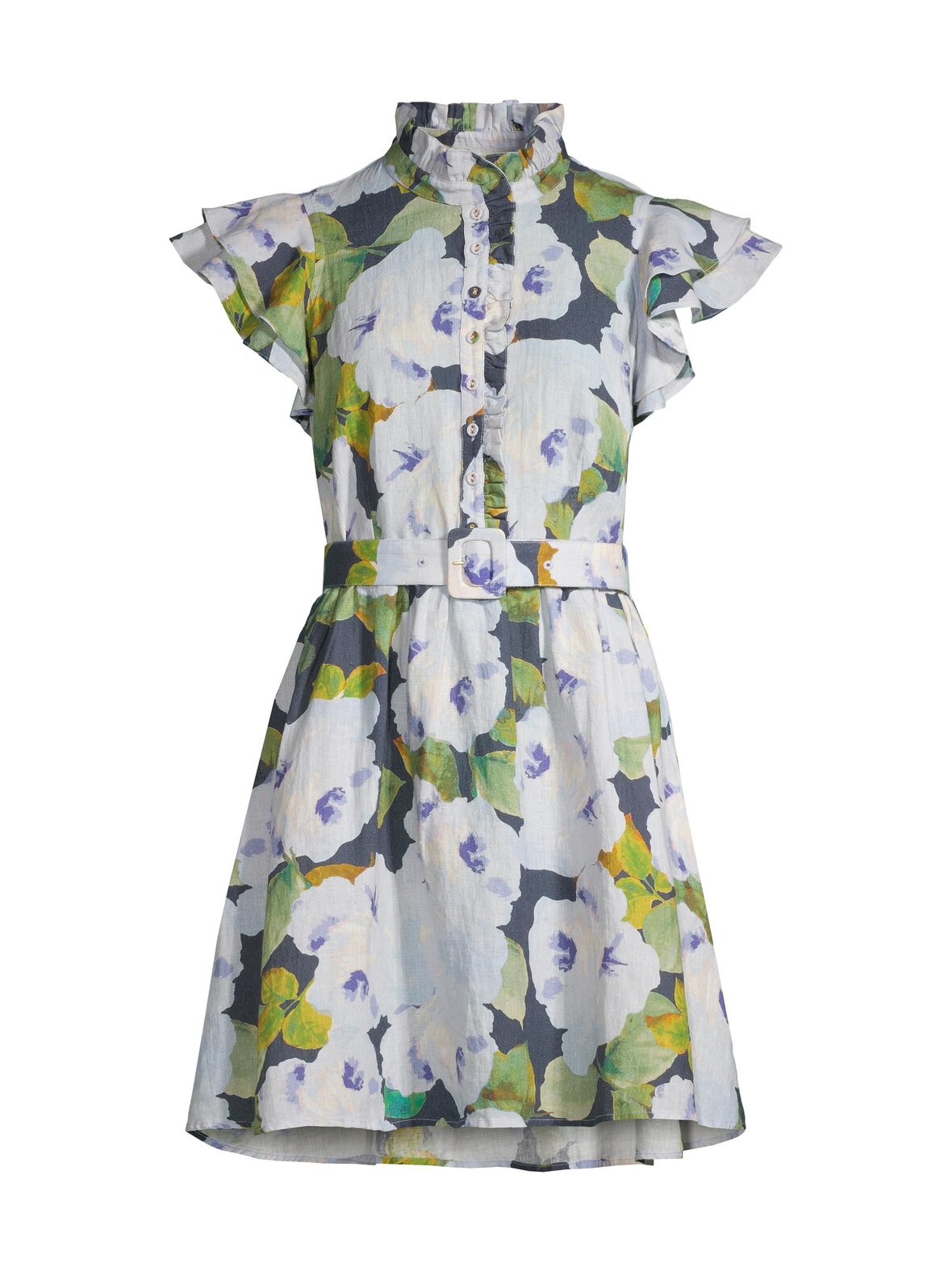 Linen ruffle -mekko