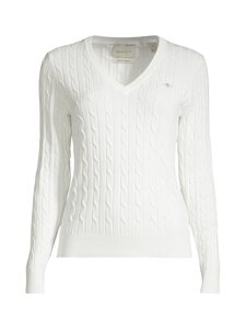 GANT - Stretch Cotton -palmikkoneulepusero - 113 EGGSHELL GANT - Stretch Cotton -palmikkoneulepusero - 113 EGGSHELL | Stockmann