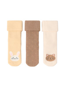 Lindex - Frotē zeķes, 3 pāri - 3416 YELLOW | Stockmann
