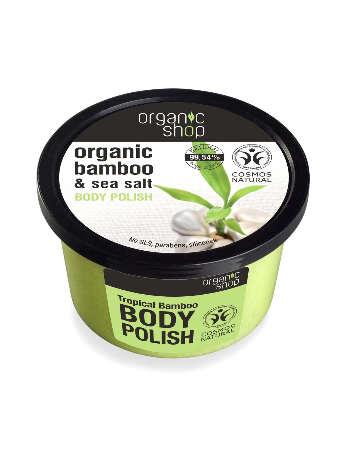 Organic Bamboo & Sea Salt Body Polish -vartalokuorinta 250 ml, Organic Shop