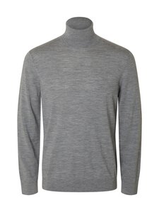 Selected - SlhTray Merino Roll Neck -neule - MEDIUM GREY MELANGE | Stockmann
