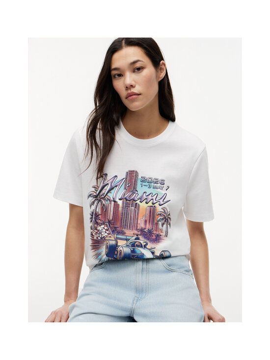 Tommy Hilfiger - TH x CF1 Miami Graphic t-paita - YBR WHITE | Stockmann - photo 4