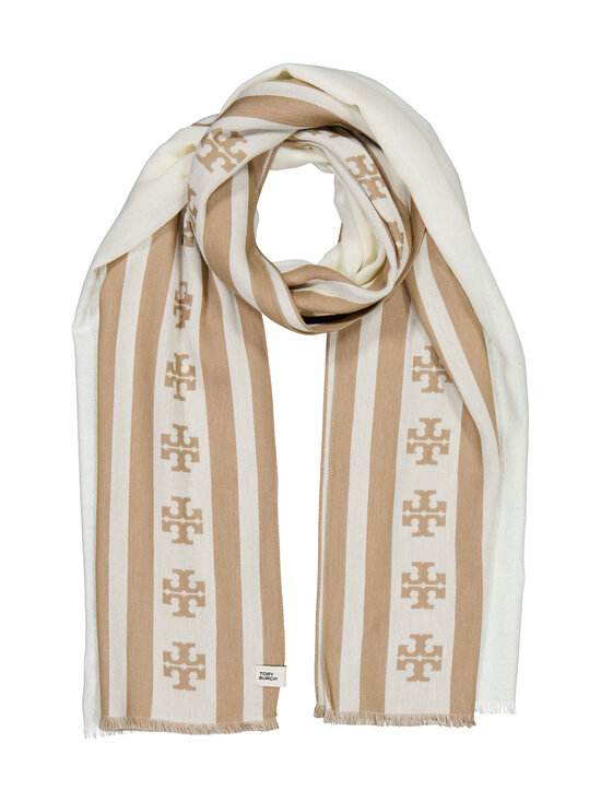 Tory Burch - Logo Stripe -pitkä huivi - CLAY | Stockmann - photo 1