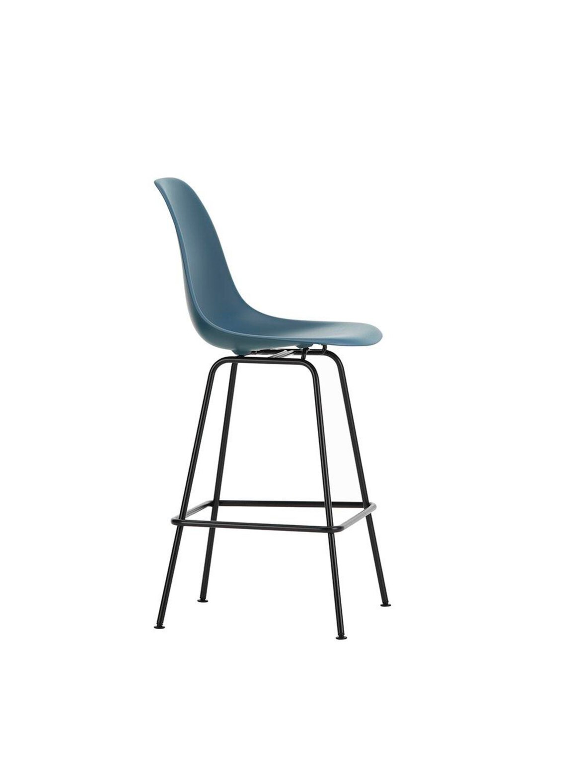 Eames re -baarituoli sea blue/musta medium