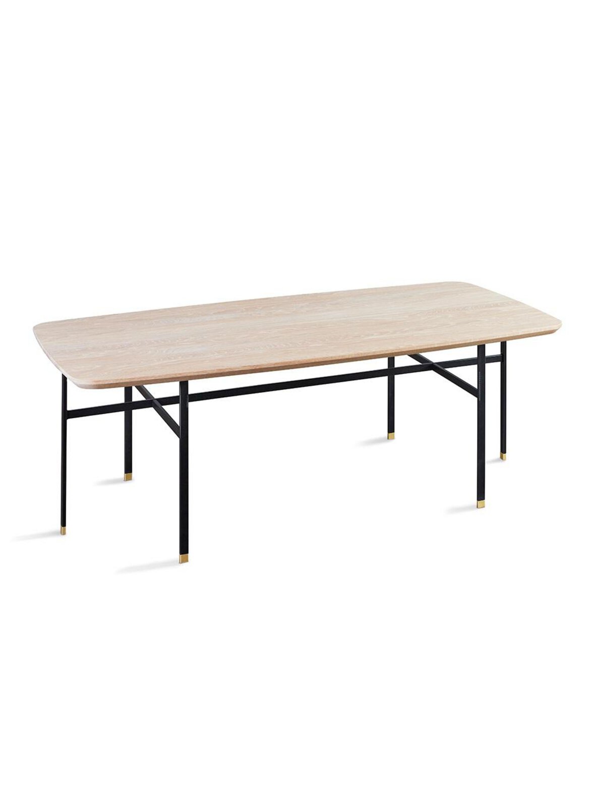 #244-sohvapöytä valkoöljytty tammi / musta metalli 130 x 65 cm