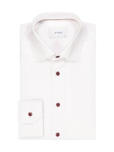 Eton - Triiksärk Slim Fit Plum Effect Signature Twill - 00 WHITE | Stockmann