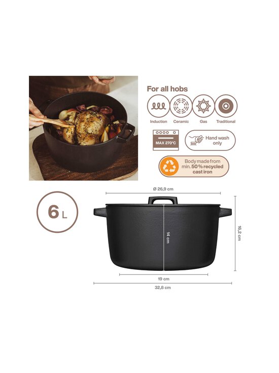 Fiskars - Čuguna katls ar vāku 6 l - BLACK - photo 6 Fiskars - Čuguna katls ar vāku 6 l - BLACK | Stockmann - photo 6