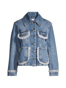 Ganni - Rigid Denim Lace -takki - 569 DARK BLUE VINTAGE | Stockmann