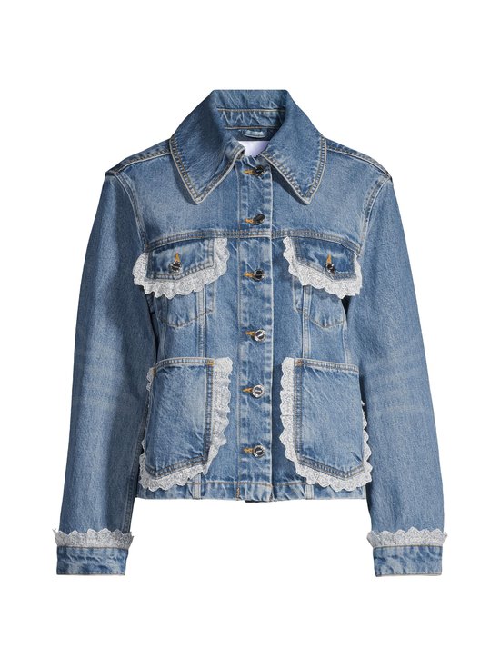 Ganni - Rigid Denim Lace -takki - 569 DARK BLUE VINTAGE | Stockmann - photo 1