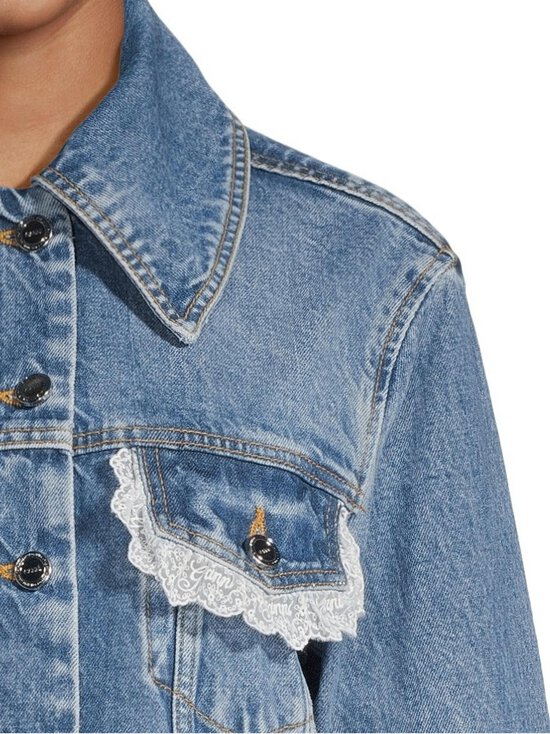Ganni - Rigid Denim Lace -takki - 569 DARK BLUE VINTAGE | Stockmann - photo 4