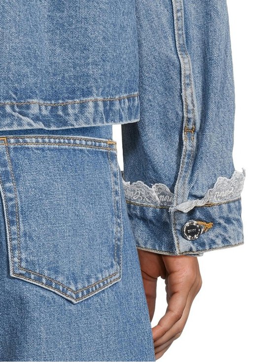 Ganni - Rigid Denim Lace -takki - 569 DARK BLUE VINTAGE | Stockmann - photo 5
