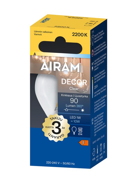 Airam - Led Decfg P45  90Lm E14 -lamppu - TRANSPARENT | Stockmann - photo 2