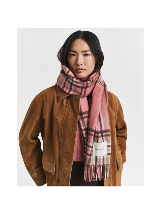 GANT - Tartan-ruudullinen merinovillahuivi - 654 FADED BRICK | Stockmann - photo 3