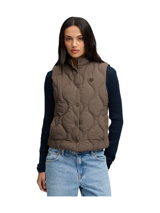 Superdry - Vest Onion Quilt Crinkle Snap - 2QJ DEEP KHAKI GREEN | Stockmann - photo 1