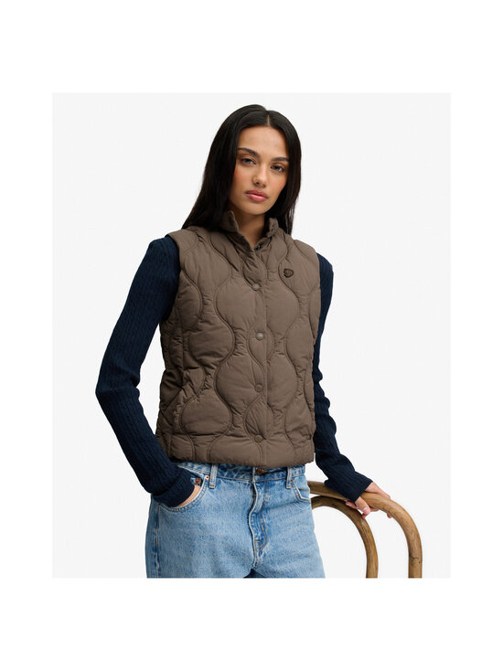 Superdry - Vest Onion Quilt Crinkle Snap - 2QJ DEEP KHAKI GREEN | Stockmann - photo 3